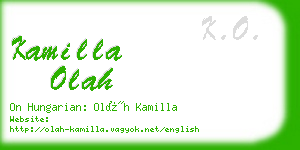 kamilla olah business card